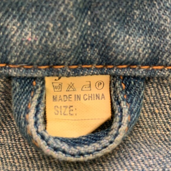 Vintage Y2K Space Denim Jacket UFO Alien Patches Pins 90s Grunge Sz XS/S - Picture 10 of 12